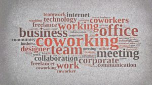 nuvola di parole coworking spazi di lavoro condivisi
